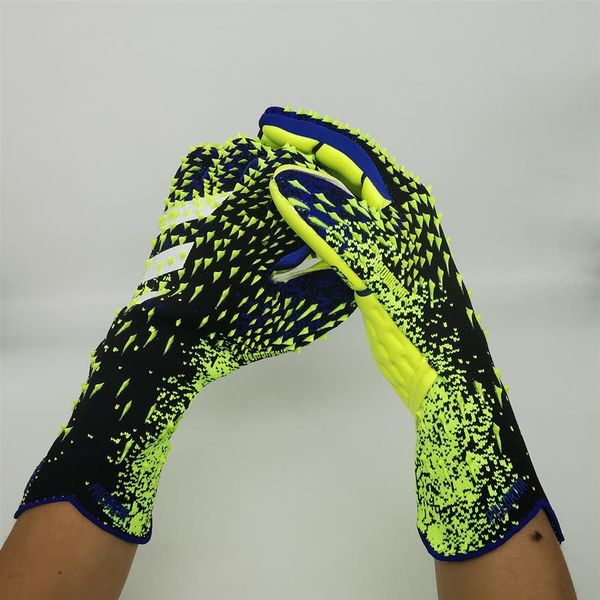 

new goalkeeper gloves finger protection professional men football gloves adults kids thicker goalie soccer glove 2022268o, Black