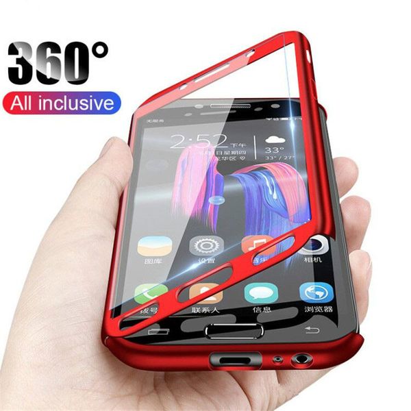 Capa de telefone celular para Samsung S21 S20FE S10 LITE S9 S8 PLUS S7 Nota 20 Ultra 10 9 8 M30 M20 M10 360 graus com tampa de tela de vidro