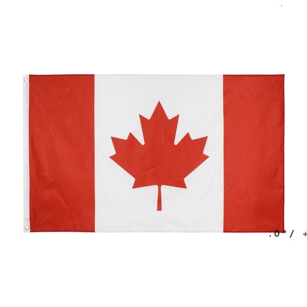 Fly Breeze 3x5FT Foot Canada Flag Header Bandiere nazionali canadesi a doppia cucitura Banner per la decorazione domestica del festival via mare ZZB14757