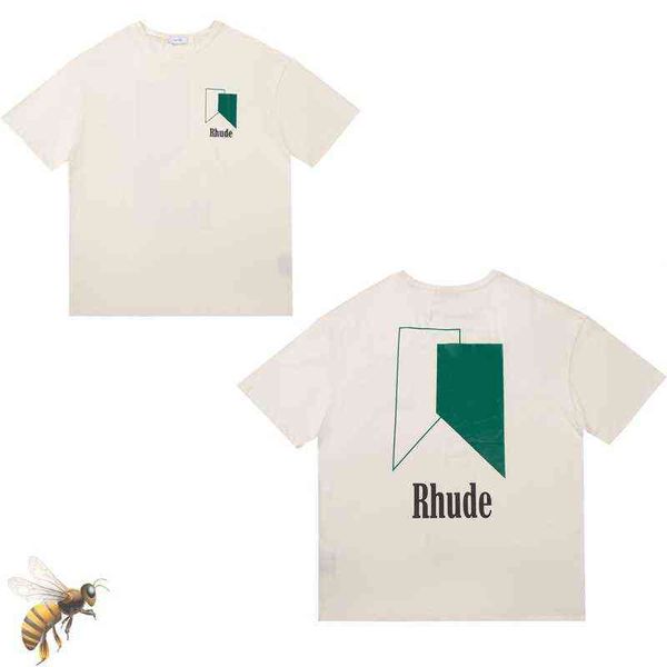 

summer men's t-shirts collection rhude tshirt oversize tees heavy fabric couple dress t shirt gy9w, White;black