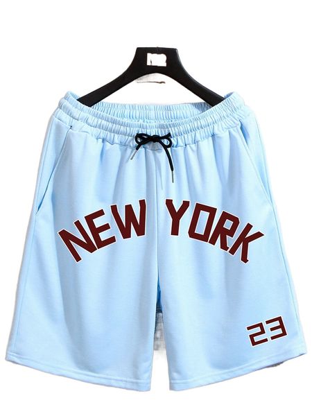 

men letter graphic drawstring waist shorts g6rz#, White;black