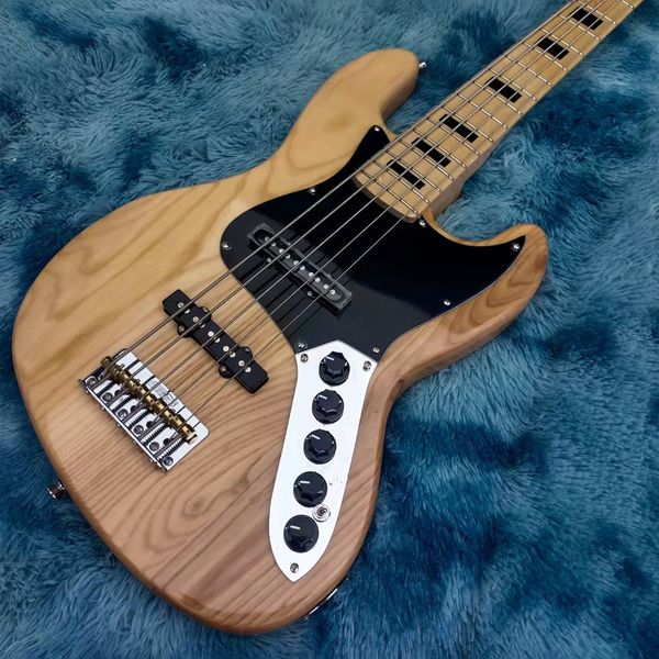 

of elm natural color electronic 5 string f jazz bass guitar