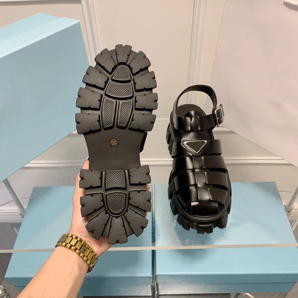 

white prades r women's shoes thick heel fashion all-match sandals, Black