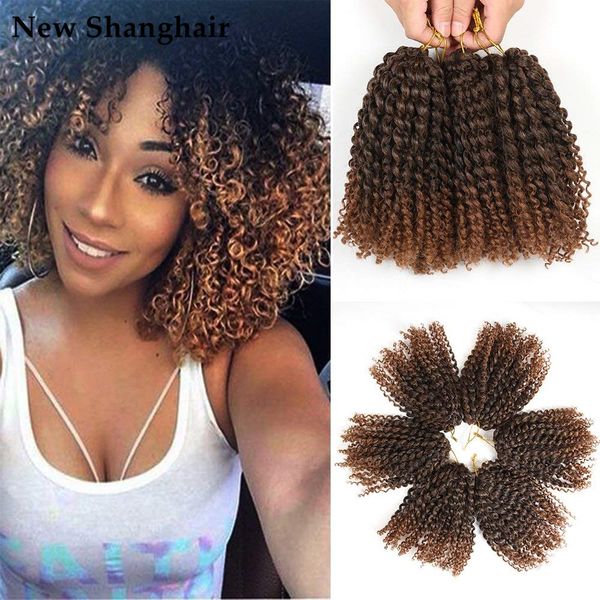 

synthetic 8 inch marlybob crochet hair extention style jerry kinky curl crochet hair afro kinkytwist braids 90g bs05, Black