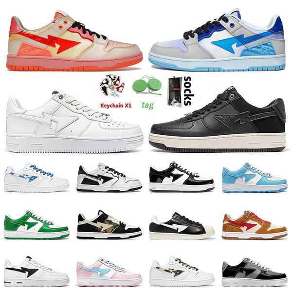 

bapestas sk8 sta designer casual shoes mens women orange blue triple white black abc wheat red color camo combo baped platform sneakers trai