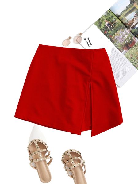 

plus split hem skort t3xd#, Black