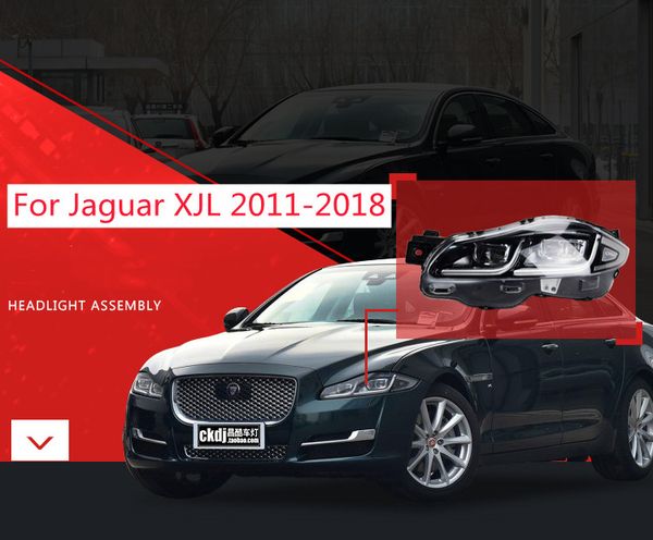 

all led headlight for jaguar xjl 2011-18 headlights assembly xj xf xe drl stream turn signal led daytime lights