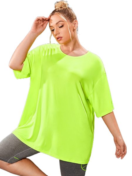 

plus softness drop shoulder sports b7lz#, Black