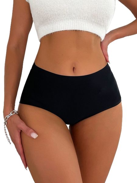 

solid no show panty 075e#, Black;red