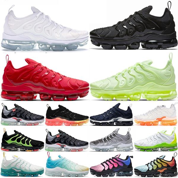 

tn plus running shoes bubble sole designer triple black white red university dazzle blue road footwear mens womens sports sneakers trainers