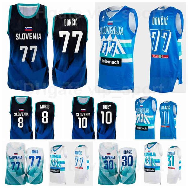 

slovenia jerseys 2021 tokyo basketball luka doncic 77 10 mike tobey 11 jaka blazic 6 aleksej nikolic 7 klemen prepelic 27 ziga dimec white b, Black