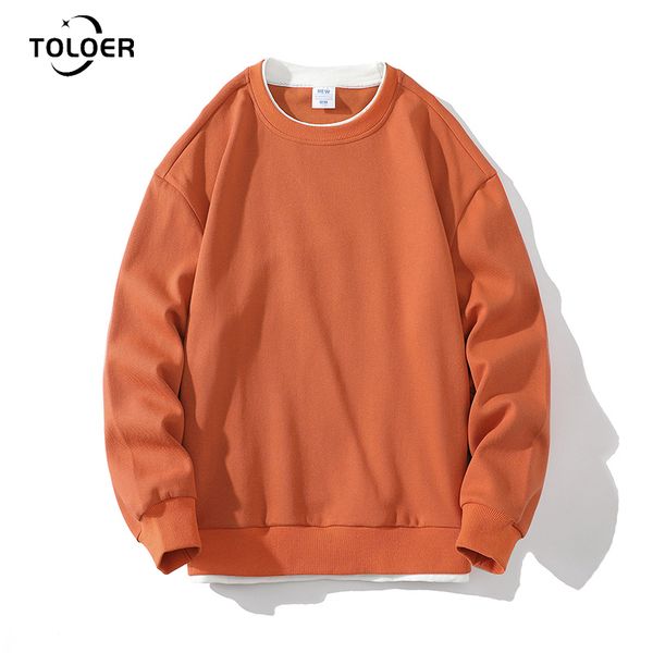

autumn men's sweatshirt fashion allmatch hoodie casual solid color mens pullover sports simple round neck sweatshirts 220816, Black