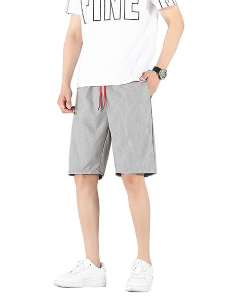 

men slant pocket drawstring waist shorts l59q#, White;black