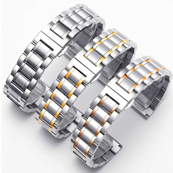 

stainless steel strap for longines five-bead solid metal belt watchband bracelet 12mm 13mm 14mm 15mm 16mm 17mm 20mm 22mm 24mm, Black;brown