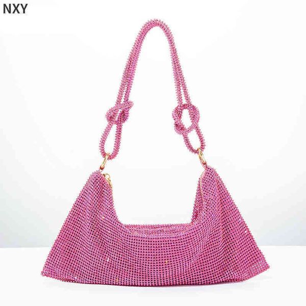 

evening bag knot handle rhinestone clutch designer bags new crystal wedding purse dinner party luxury designer shoulder high quali 220622