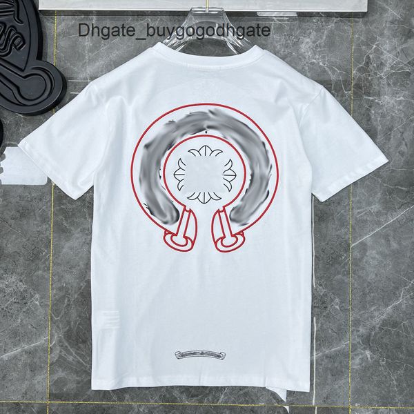 

mens classic luxury t shirts ch brand fashion men sanskrit letter t-shirt horseshoe cross designer tshirts man hip hop sweater summer loose, White;black