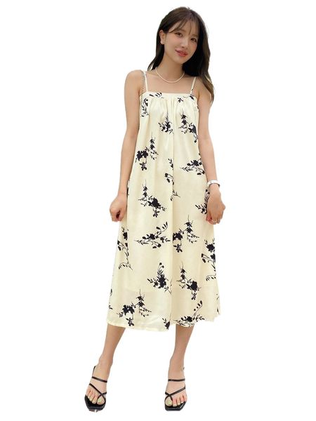 

dazy floral print cami dress s2v7#, Black;gray