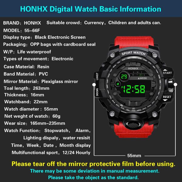 

outdoor electronic watch digital led date sport alarm 30m waterproof wristwatch plastic strap relogio, Slivery;brown