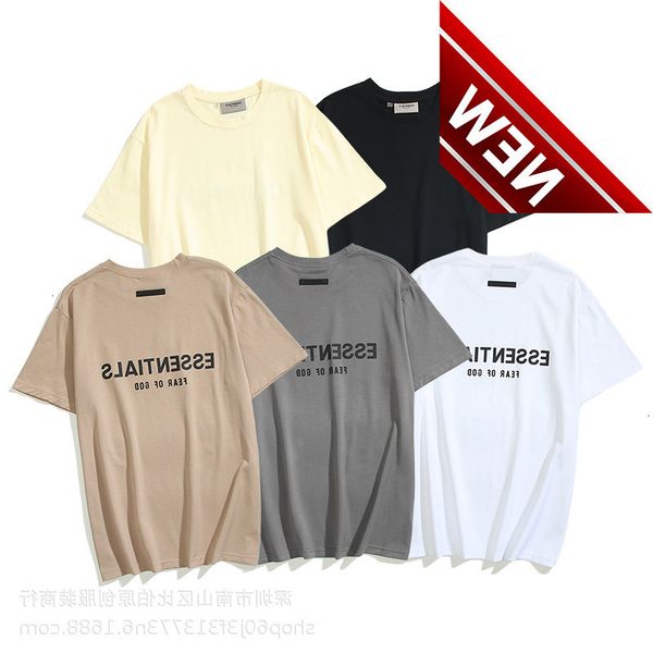 

2022 summer new feel of god double thread essentials short sleeve men's strand combed t-shirt, White;black