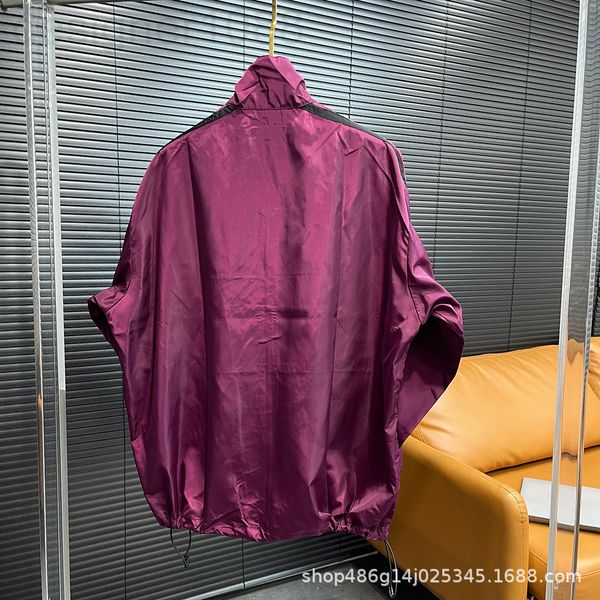 

women's tracksuits designer [correct version]spring and summer new two-color stitched long sleeved hoodless jacket fashion stormsuit fo, Gray