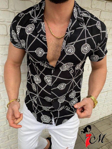

mens casual shirts clothing polka dot printed blouse various pattern hawaii short sleeve summer print blouse broadcloth factory supply luxur, White;black