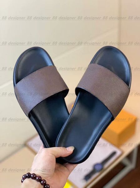 

mule waterfront mens womens slippers louise slide sandals vuitton designer shoes luxury summer fashion slippery famous sandals slipper flip, Black