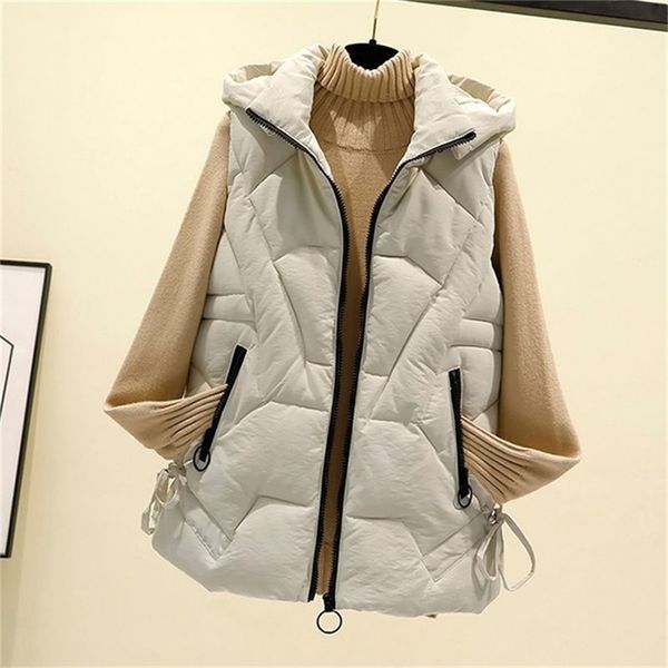 Capuz destacável zíper para cima Coloque Mulheres Mulheres Primavera Autumn Winter Moda casual feminino Nice mulher quente colete