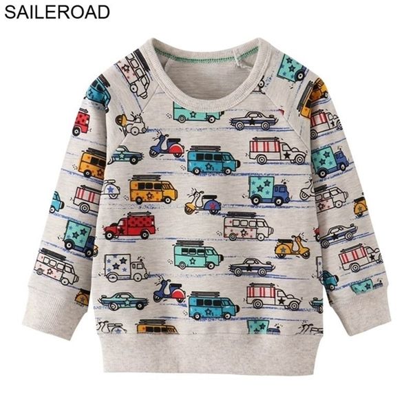 

saileroad cartoon car print boys sweatshirts for kids clothes autumn children hoodies clothing kids girls christmas costume lj201216, Black
