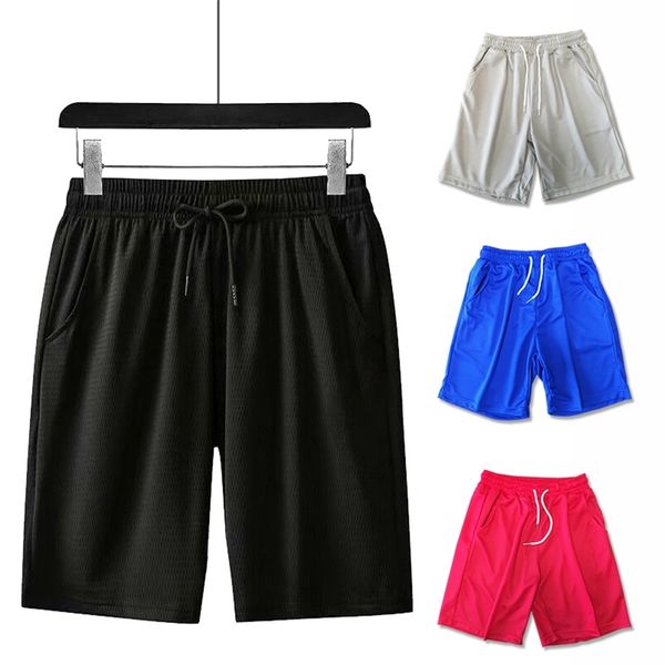 

stretch rayon ice silk shorts men breathable 5xl loose size beach shorts quick dry shorts causal mesh running pants mens 220407, White;black