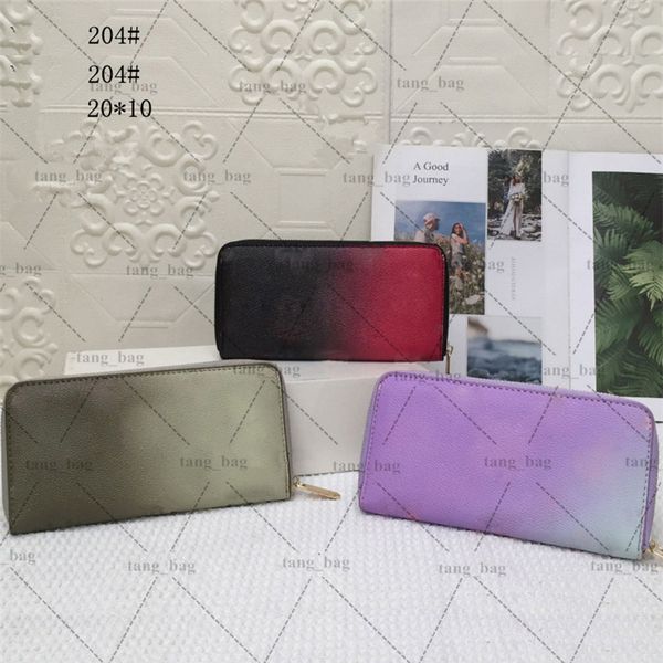 

designer fashion flowers zipper wallets women leather bags classic letters coin purse card holder, Red;black