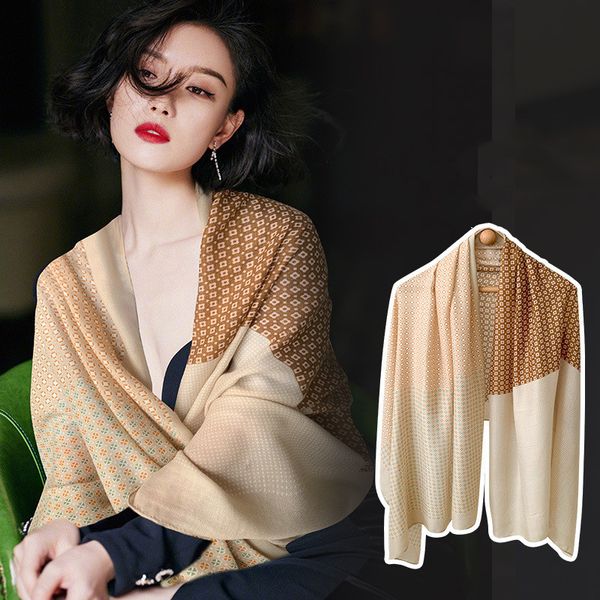 

fashion niche silk scarf summer travel scarf shawl, Blue;gray