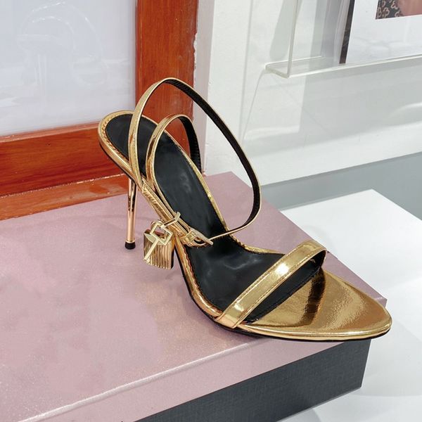 

ladies spring/summer fashion sandals classic fashion stiletto heels key latch embellished open-toe lace-up shoes with box size 35-41, Black