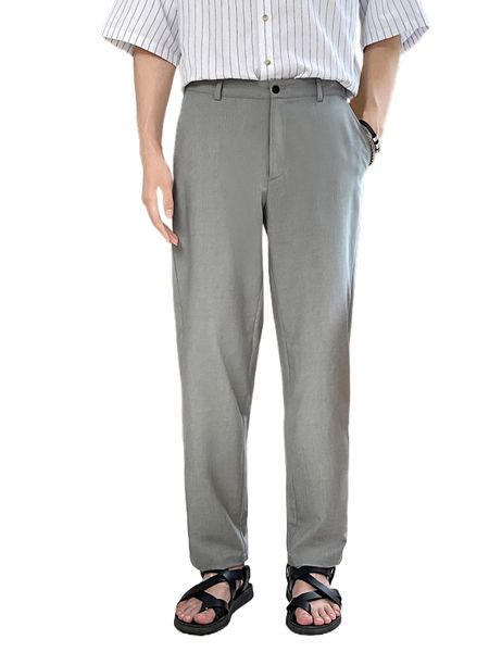 

men slant pockets tailored pants v3ht#, Black