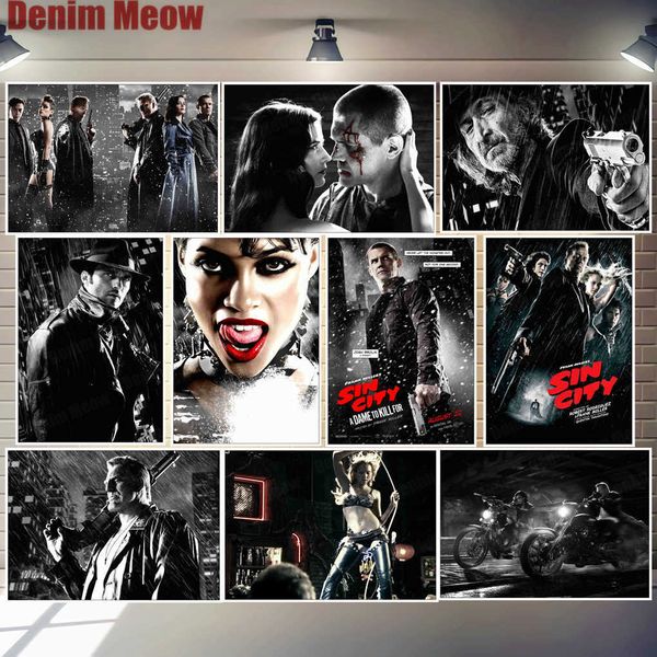 

sin city comic movie metal poster vintage tin signs bar club cafe home decor the big fat kill wall art painting gift signs