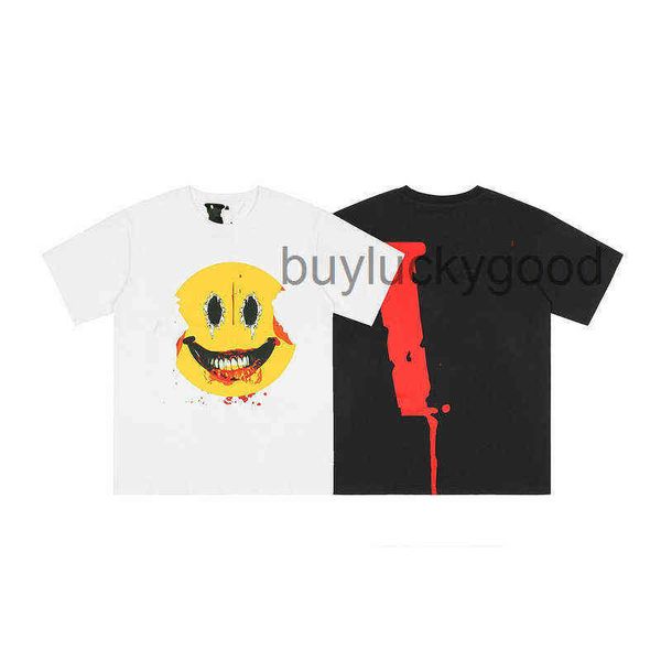 

designer clothes 2022 new summer mens women designers t shirts loose tees casual smiley v letter shirt youth street short sleeve clothes t-, White;black
