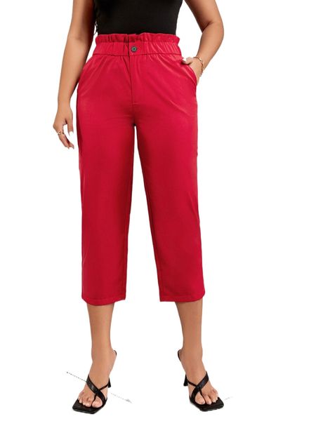 

sxy paperbag waist straight leg pants 85pt#, Black;white