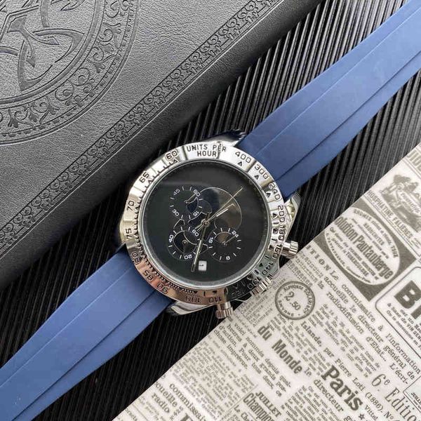 

brand wristwatch r x watches o luxury designer l e fashion watch tape 6-pin calendar men's watch, Slivery;brown