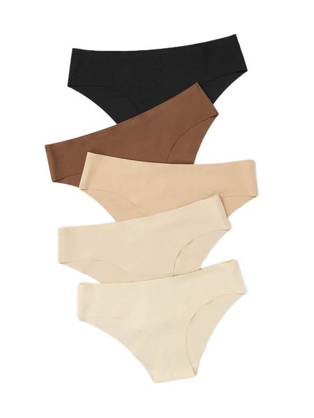 

luvlette 5pack solid no show panty c7f4#, Black;red