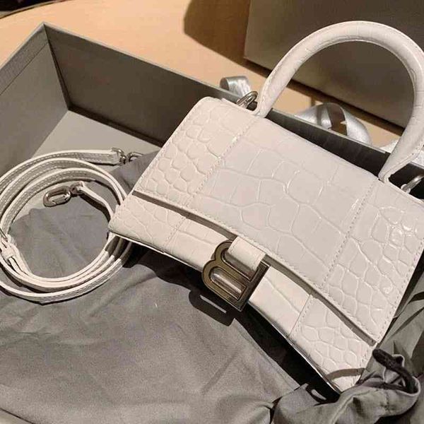 

designer luxury handbags b family hourglass bag high version leather crocodile pattern portable messenger women's summer niche mini b-b