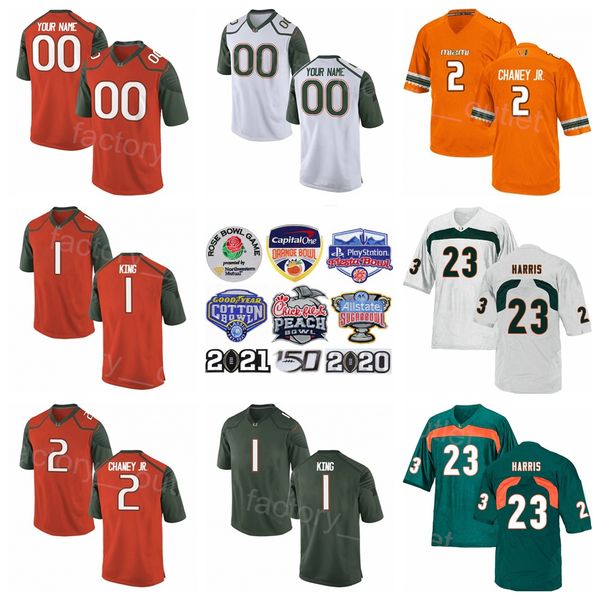 

ncaa college football miami hurricanes 1 deriq king jersey university 23 camron harris 2 donald chaney jr 7 xavier restrepo 5 keyshawn smith, Black