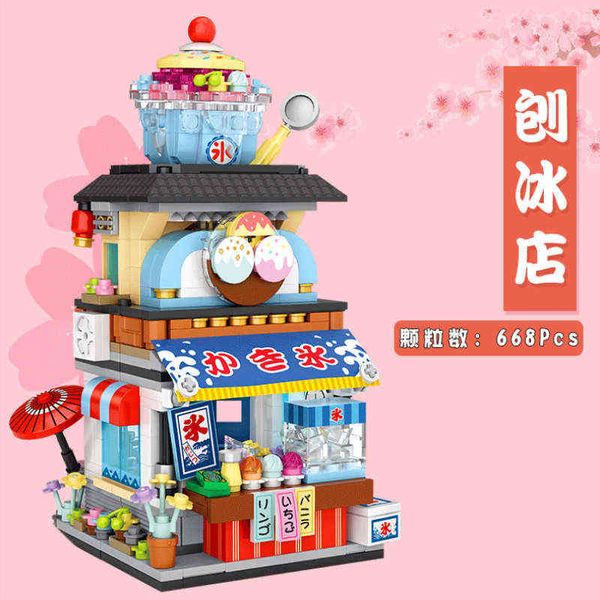 

loz mini blocks city street view selling trucks fruit/icecream/coffee/pizza shop/japanese shop learning i-interactive brinquedos aa220317