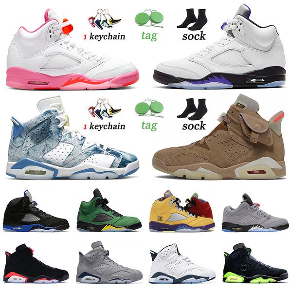 

washed denim 5 6 ale basketball shoes low psgs men trainers women easter bordeaux sports red oreo 6s sneakers pinksicle aqua 5s racer blue j, White;red