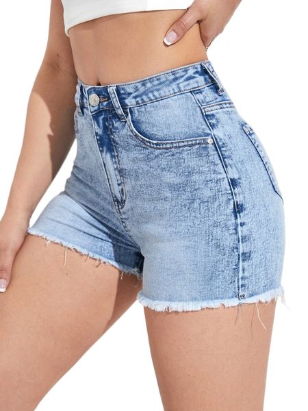 

high waist light washed denim shorts z1k9#, White;black