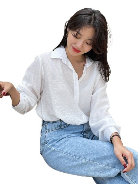 

dazy solid button front blouse k9yr#, White