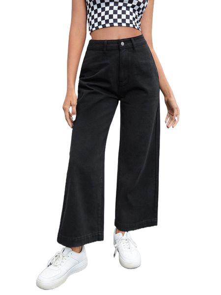 

high waist wide leg jeans k3o1#, Blue