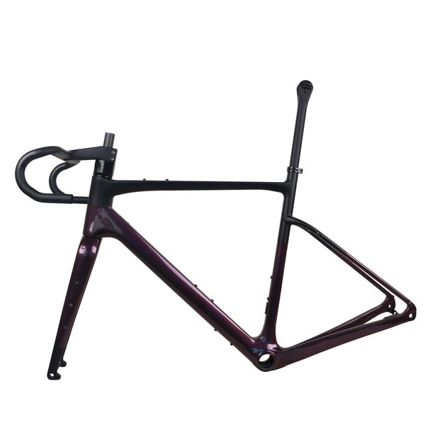 Carbono Toray Toray T1000 Bike Frame Gr044 Chameleon 1005 BB386 Montagem plana Tire Max 700x45c