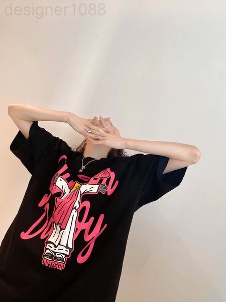 

women's t-shirt designer spring / summer 22 new niche funny cartoon letter cross printed short sleeve loose t-shirt 1ldf, White