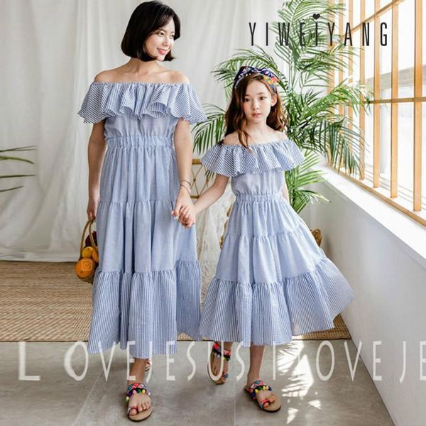 

girl's dresses 2022 girls' dresses, summer, korean, children's wear, cotton stripes, beach dress, leaks, shoulders and big dr, Red;yellow