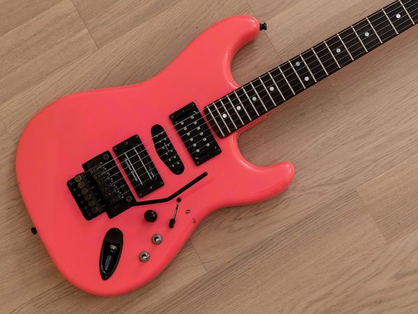 

2012 es p custom shop one-off hsh superstrat electric guitar pink, floyd rose