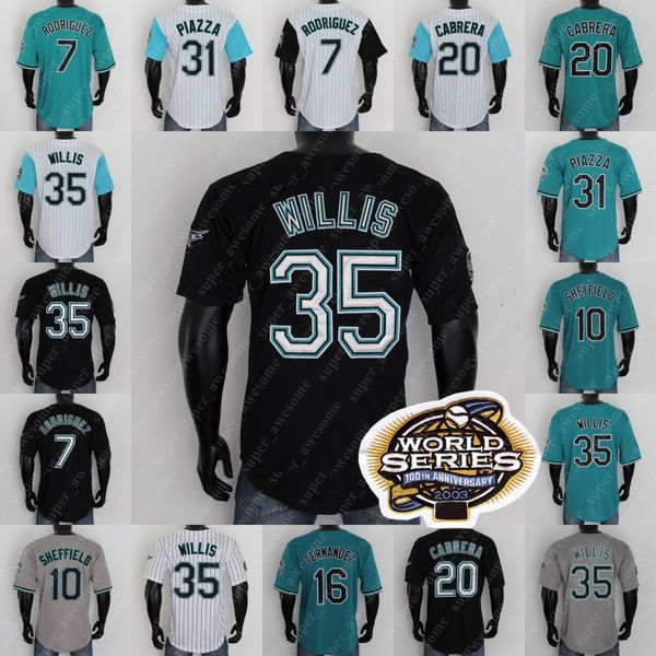 Florida-Baseballtrikot Miguel Cabrera Ivan Rodriguez Dontrelle Willis Derrek Lee Mike Lowell Andre Dawson Gary Sheffield Juan Pierre Mike Piazza Jose Fernandez